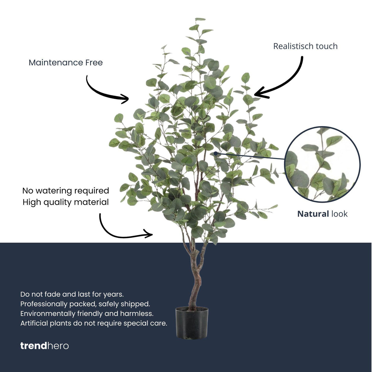 Eucalyptus kunstboom - 140 cm - Kunstplant