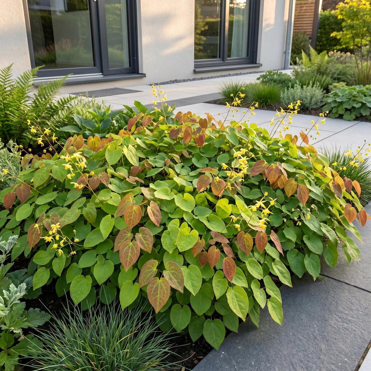 Vasteplant - Epimedium perralch. Frohnleiten - Elfenbloem - Schaduw - Geel - 6 Planten - Pot 11cm - Hoogte 15-25cm