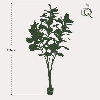 Kunstplant - Ficus Lyrata - Tabaksplant - 210cm
