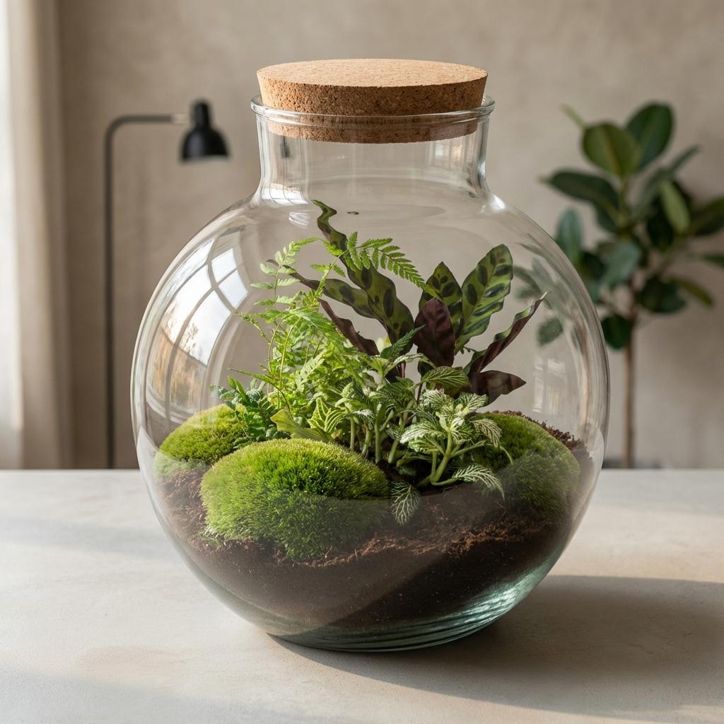DIY Planten terrarium (met verlichting) - Bolder Bob - Ø 31 cm ↑ 30 cm - Rake + Shovel + Tweezer