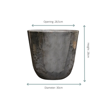 Pot Palermo marble grijs D30 x H28
