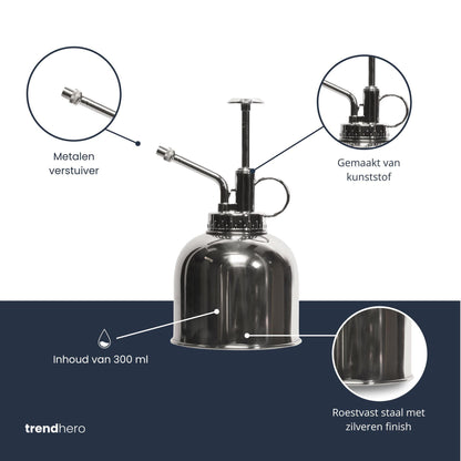 Plantenspuit - Zilver - Roestvast staal (RVS) - 300 ml