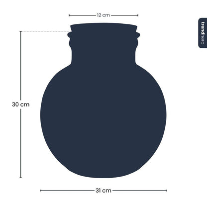 Terrarium fles met (LED) kurk - Bolder Bob - Ø 30 cm ↑ 31 cm - Met LED-kurk