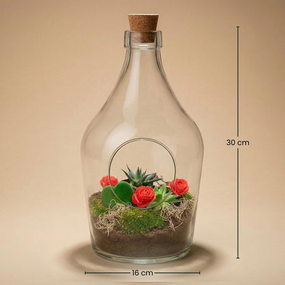 Love in a Bottle - DIY Open Planten terrarium - Ø 16 cm ↑ 30 cm