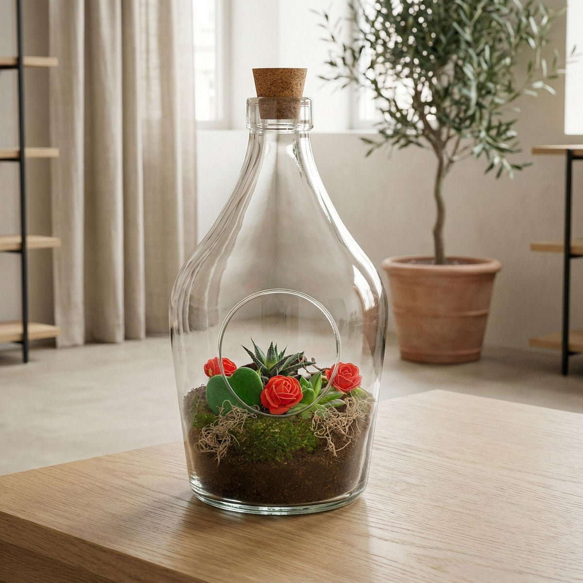Love in a Bottle - DIY Open Planten terrarium - Ø 16 cm ↑ 30 cm