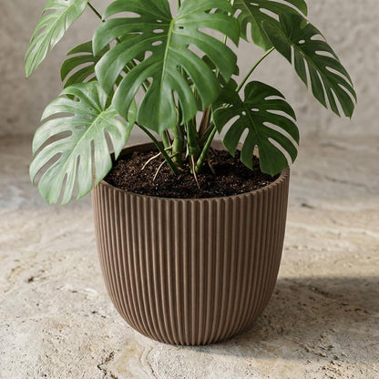 Capi Pot Nature Groove Made With Warm Taupe  - D22cm