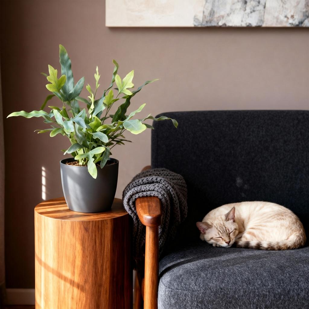 Kamerplant - Phlebodium aureum Blue Star - Blauwe Varen - Huisdiervriendelijke Plant - Blauw - 2 Planten - met Potter Grijs - Pot 12cm - Hoogte 25cm