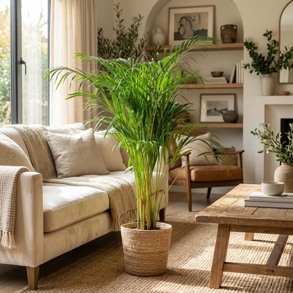 Kamerplant - Goudpalm - Dypsis Lutescens Areca - Groen - Weinig onderhoud - 1 Plant - Pot 21cm - Hoogte 90 - 100cm