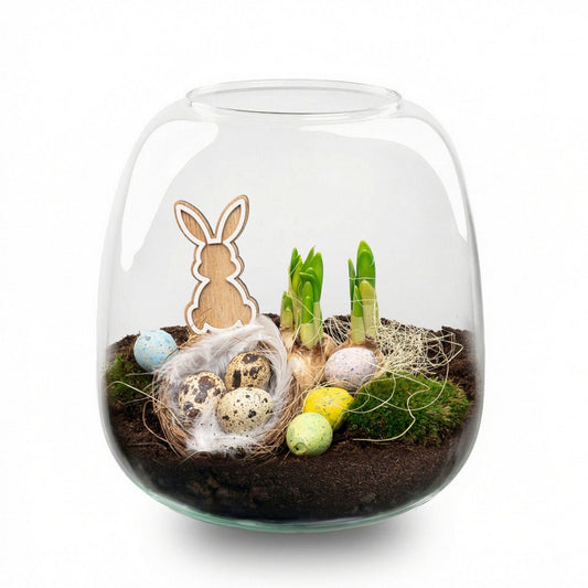 Emma Mini Easter - Open terrarium - Flessentuin DIY kit - Ø 19 cm ↑ 20 cm