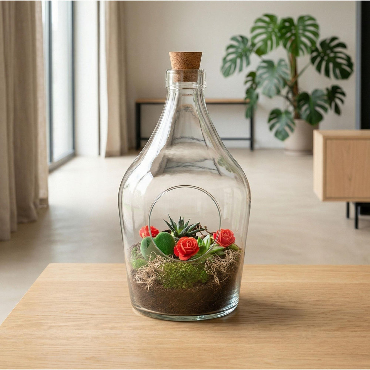 Love in a Bottle - DIY Open Planten terrarium - Ø 16 cm ↑ 30 cm