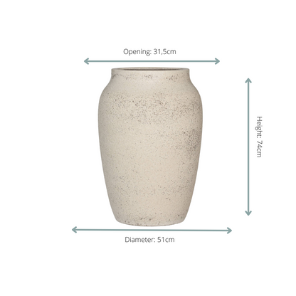 Pot Hera Chalk White - L D51 x H74