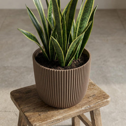 Capi Pot Nature Groove Made With Warm Taupe  - D22cm
