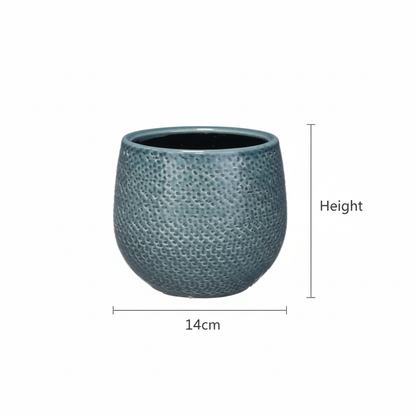 Pot Gabriel rond blauw D14