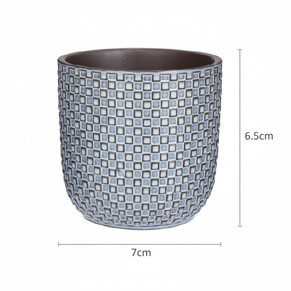 Mini pot relief blauw D7